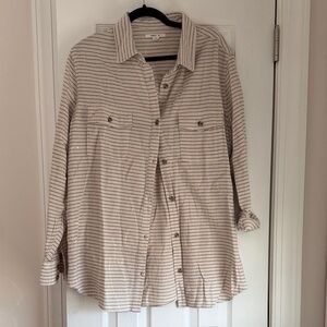 O'Neill Cream and Black Striped Shirt